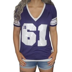 Washington State Football Jersey Womens Small Sequins Sparkly Purple White